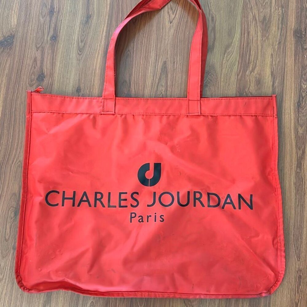Charles Jordan large red tote bag zippered
